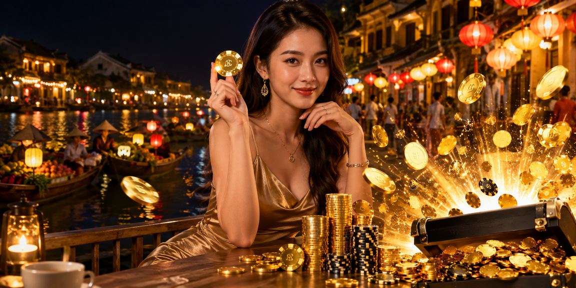 Người dùng xem xét điều khoản sử dụng dịch vụ cá cược tại một quán cà phê Hội An